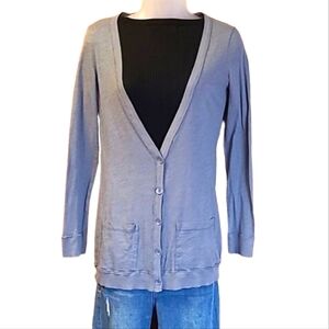 American Eagle Long Cardigan Lightweight Button Up Sweater Long Sleeve V-Neck